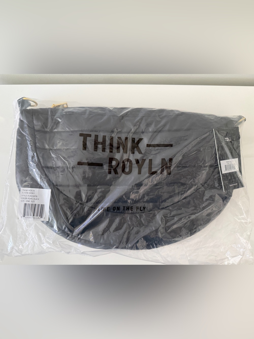 NWT THINK ROYLN Elton Hobo Handbag Bag, Pearl Black - Picture 3 of 6